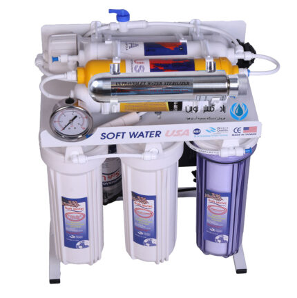خرید تصفیه آب 8 فیلتر سافت واتر قلیایی فرابنفش اسمز معکوس SW8OABU8-TM
