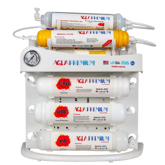 waterpurifier aqua premium model A9POAB12-IN-TL3 مجموعه تصفیه آب خانگی آکواپرمیوم مدل اینلاین با سیستم تصفیه اسمزمعکوس