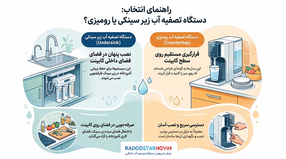 دستگاه تصفیه آب زیر سینکی یا روزمیزی؟