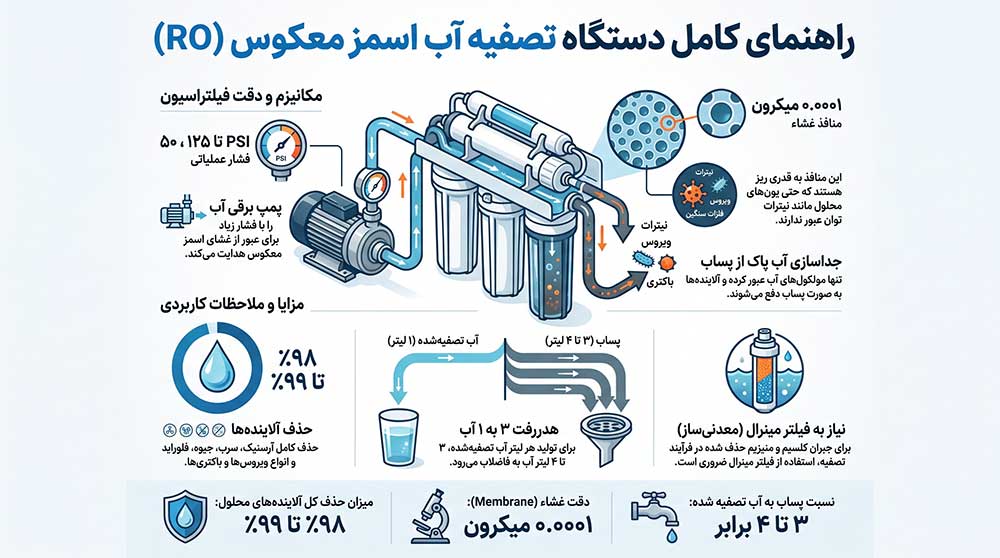 دستگاه تصفیه آب RO چیست و چگونه کار میکند؟
