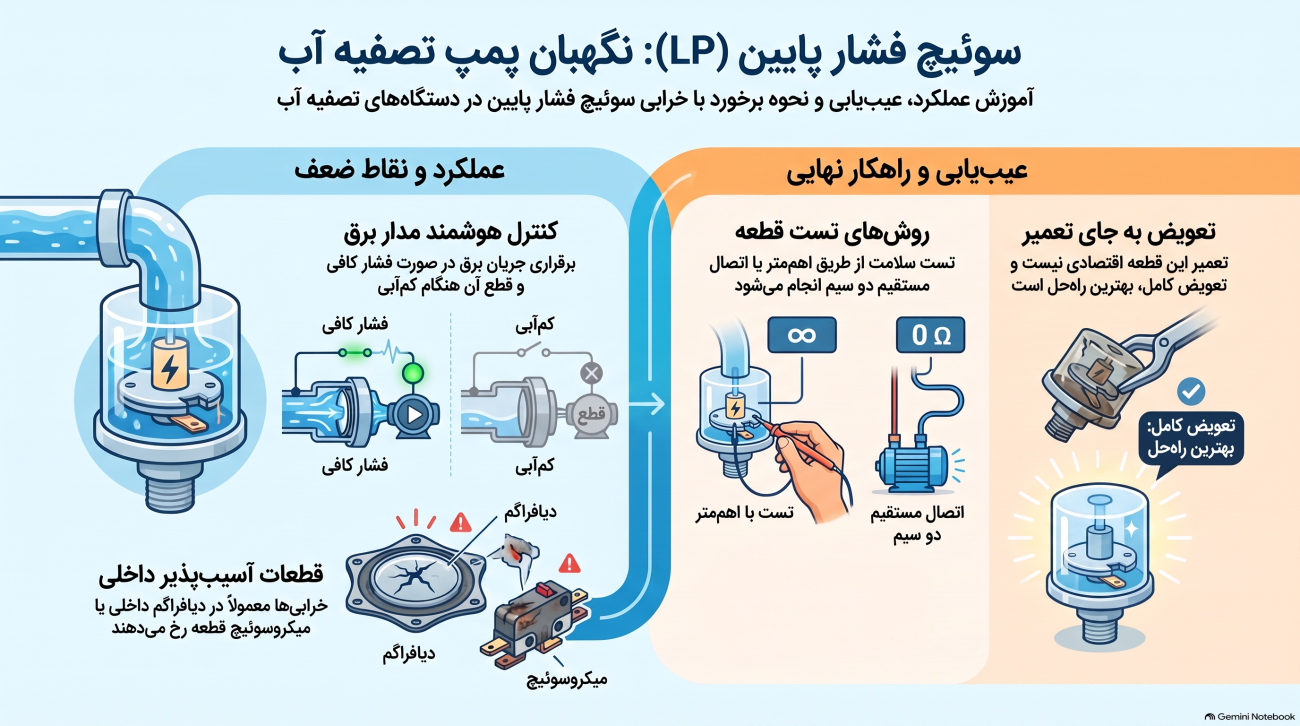 تعمیر سوئیچ فشار پایین تصفیه آب
